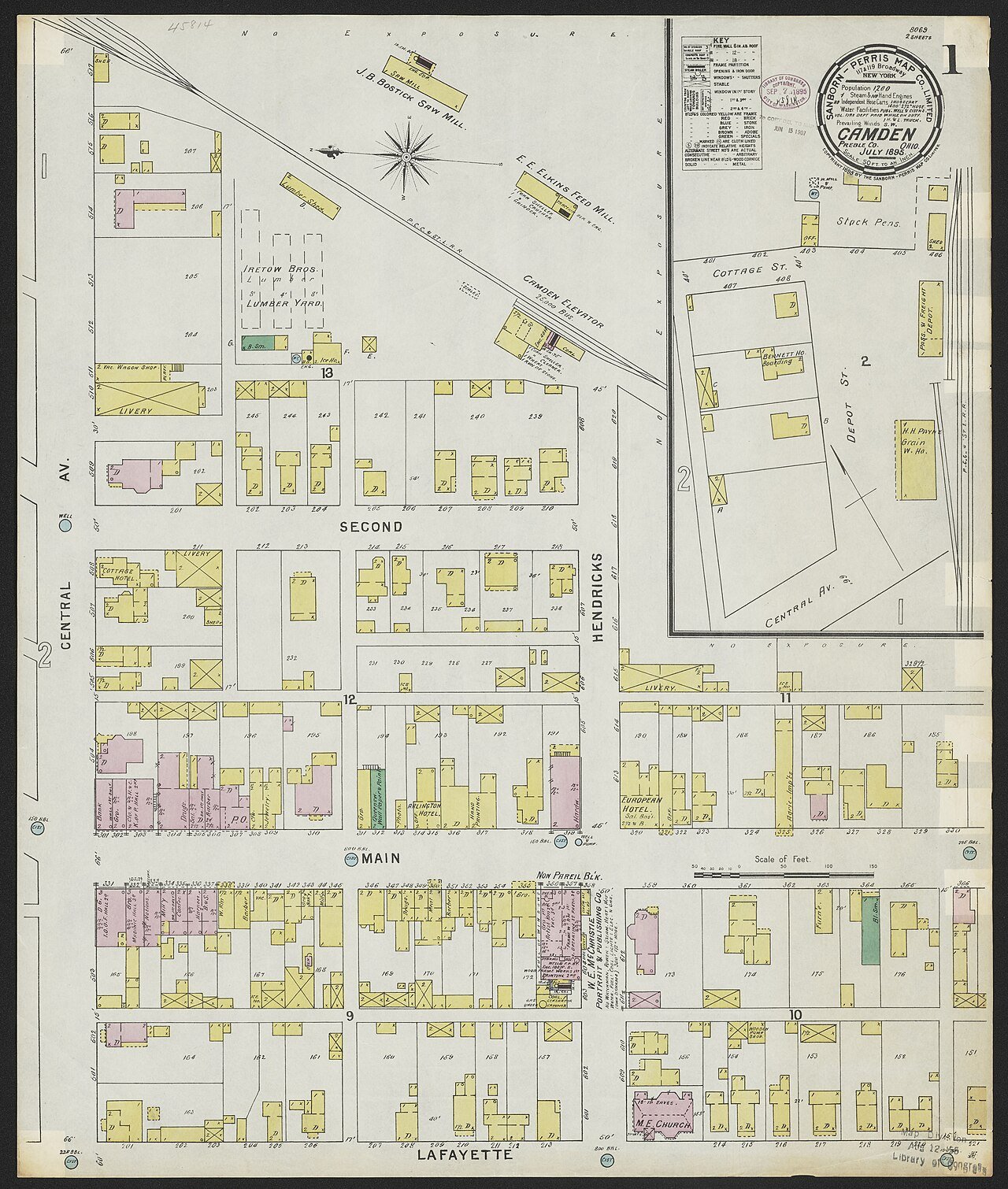 Main Street in Camden, Ohio as it appeared in 1895