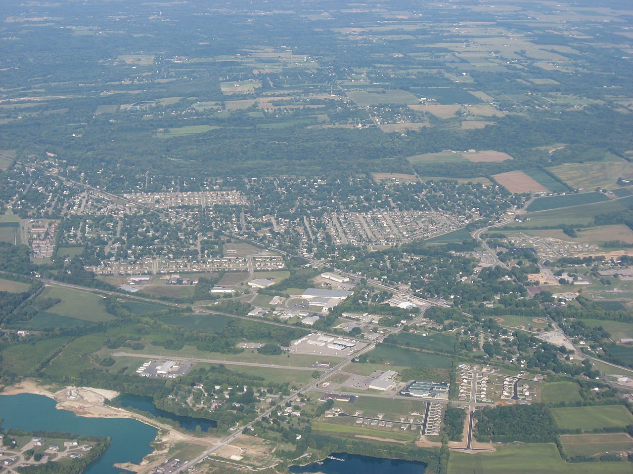Aerial view of Carlisle, Ohio