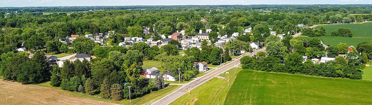 Village streetscape in Casstown, Ohio