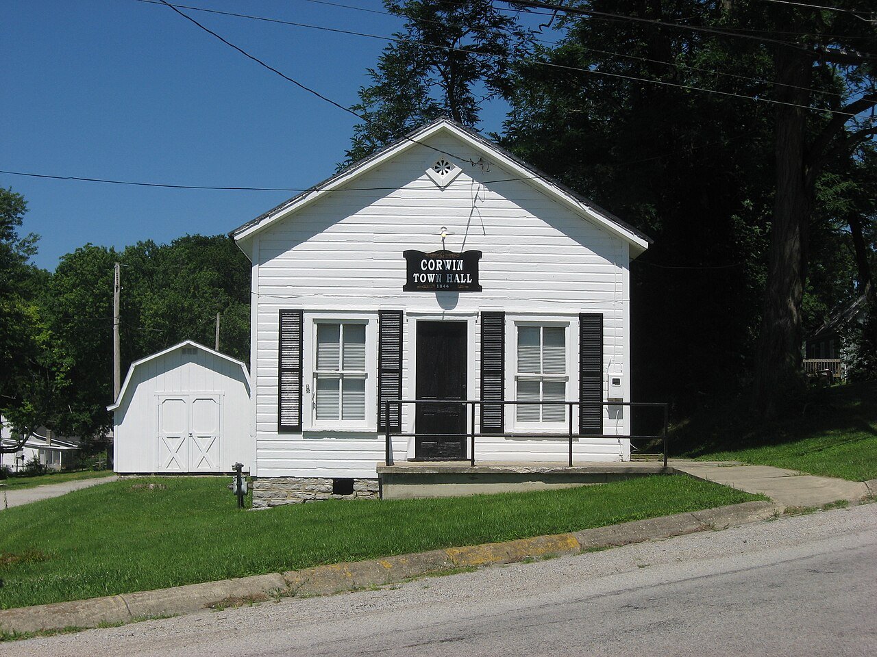 The historic Council House and Jail in Corwin, Ohio