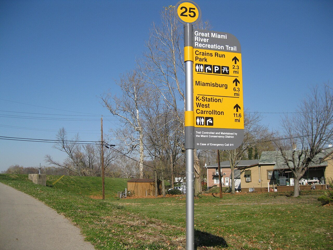 The Great Miami River trail at Franklin, Ohio