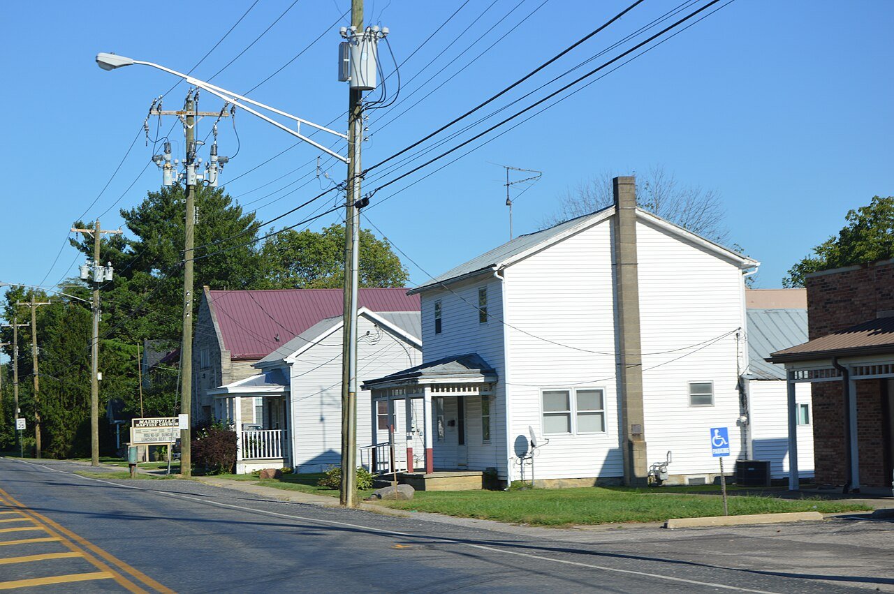 Houses along Maineville Road in Maineville, Ohio