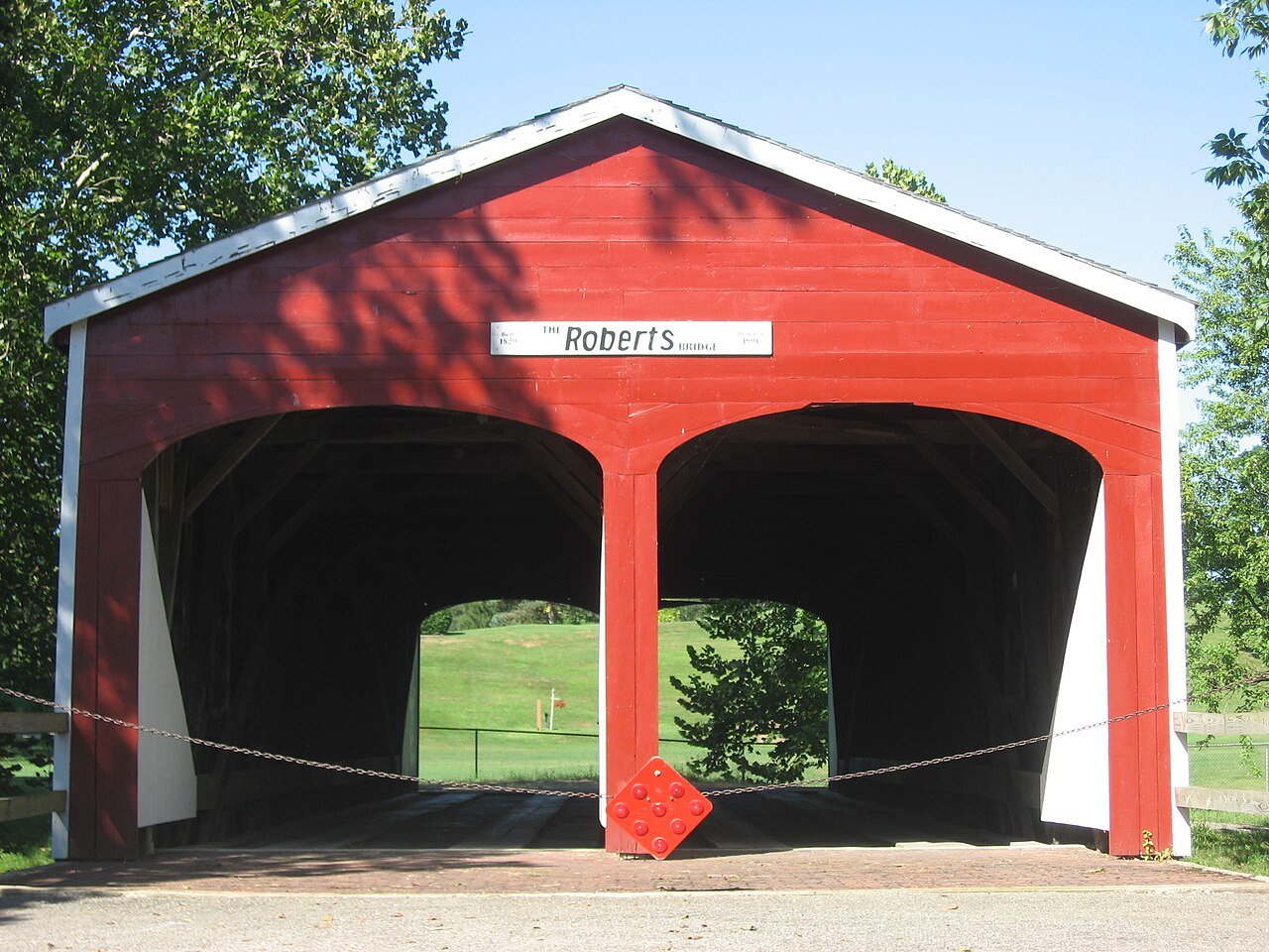 The Roberts Covered Bridge in Eaton, Ohio, the oldest covered bridge in the state
