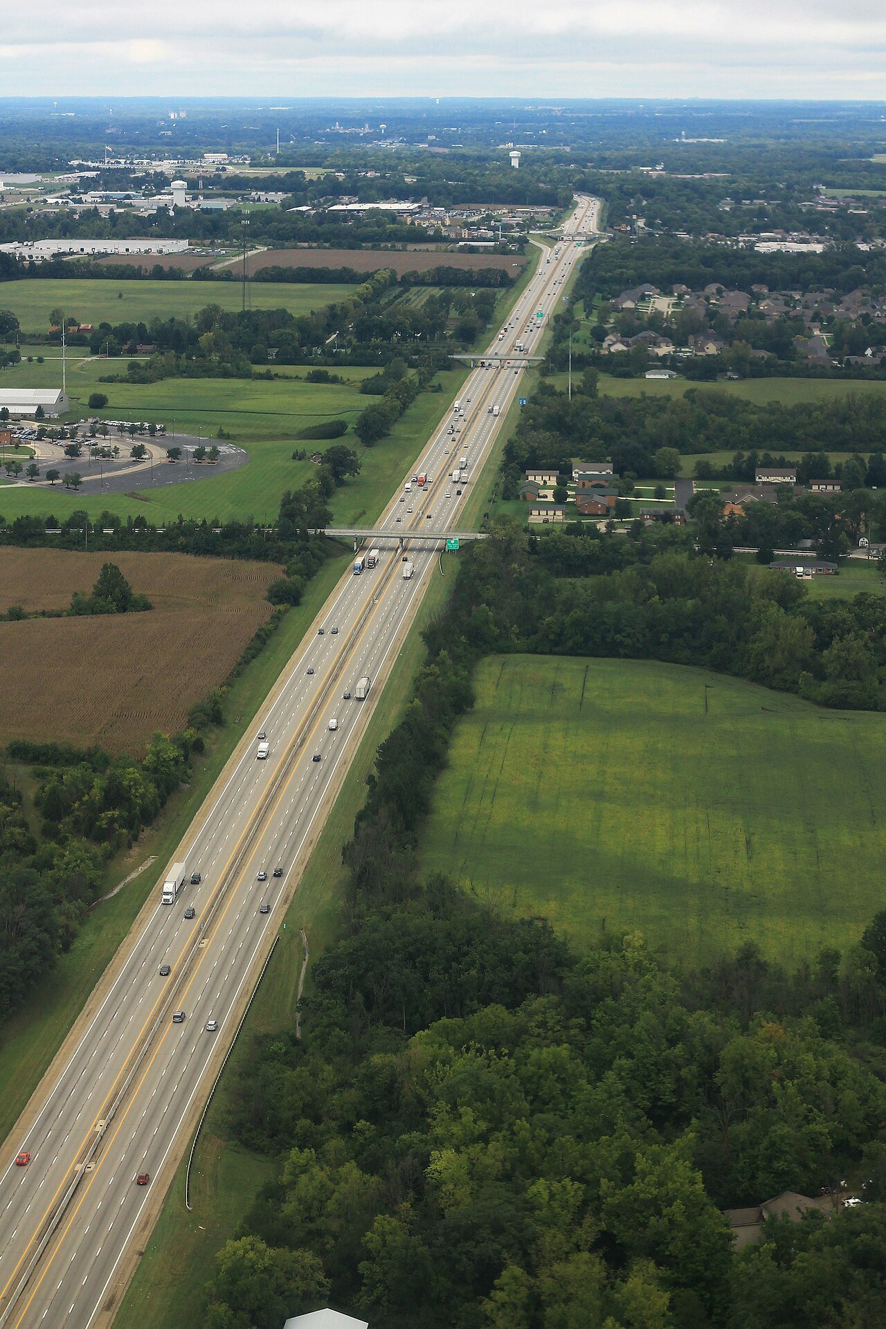 Aerial view of I-75 at Tipp City, Ohio