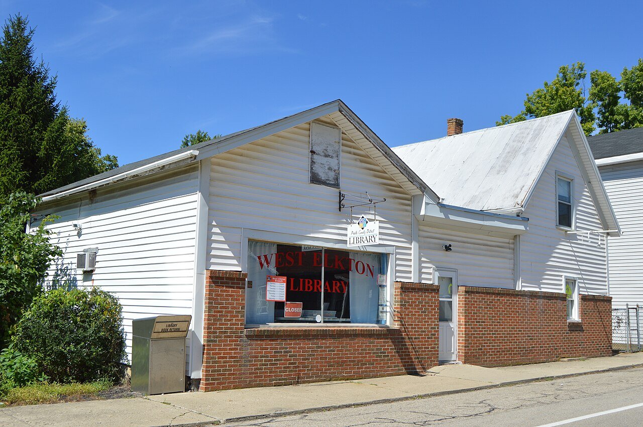 The library in West Elkton, Ohio